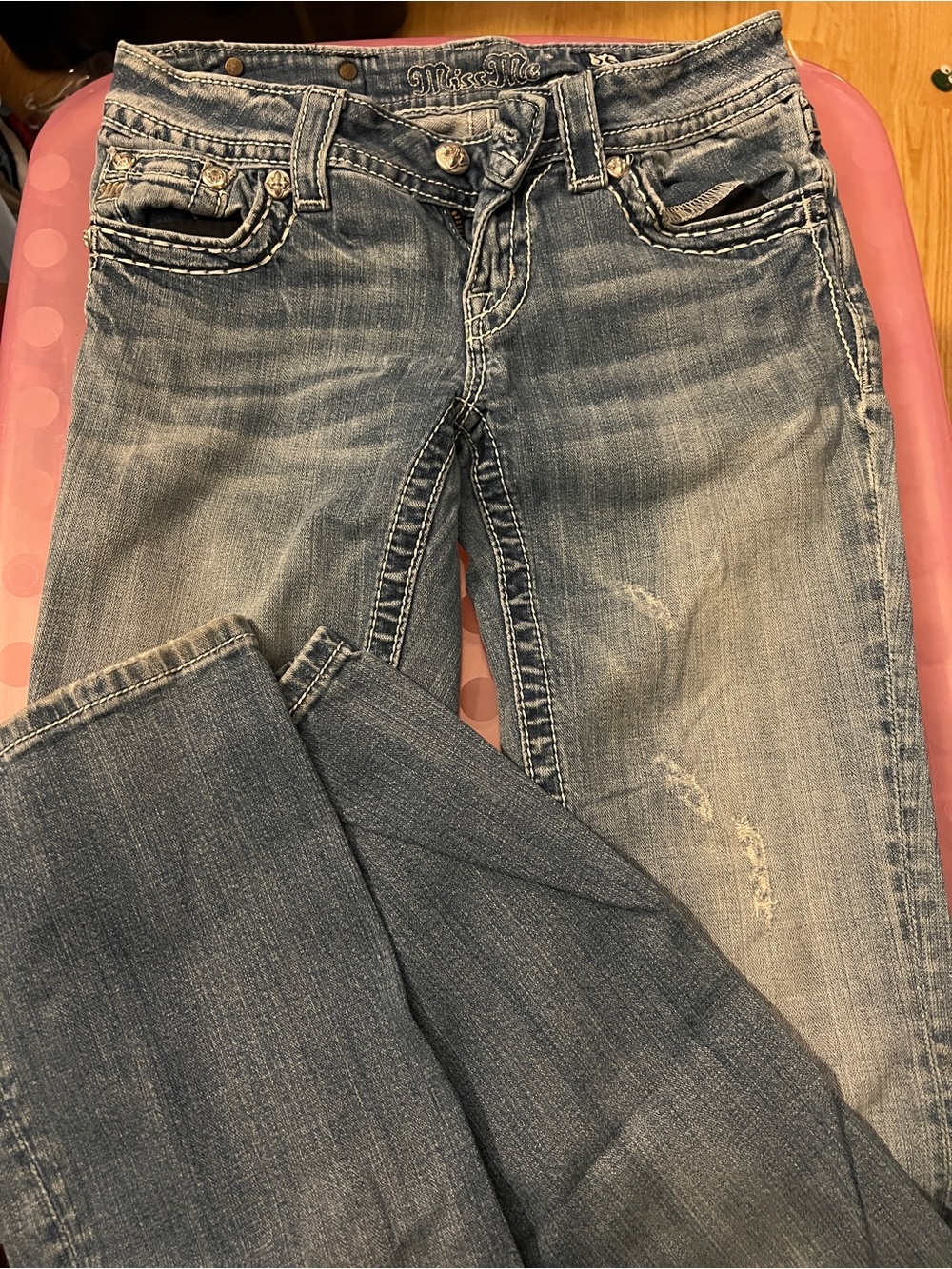 Miss Me Women's Faded Blue Boot Cut Jeans